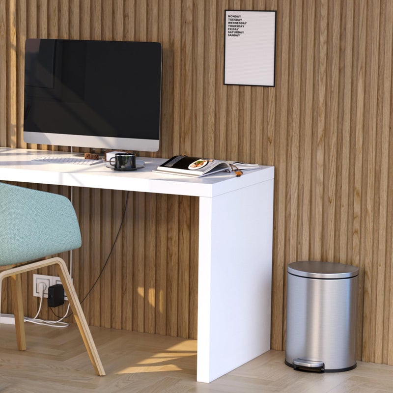 iTouchless SoftStep 3 Gallon Small Semi-Round Bathroom Step Trash Can with AbsorbX Deodorizer and Removable Inner Bucket, Stainless Steel, 11 Liter Pedal Garbage Bin, Office Cubicle - Image 4